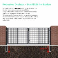Zweiflügeliges Drehtor in anthrazit 1200 x 5000 mm