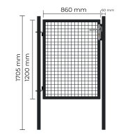 Gartentor Wellengittertor in anthrazit 1000 x 1200 mm