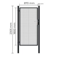 Gartentor Wellengittertor in anthrazit 1000 x 1800 mm