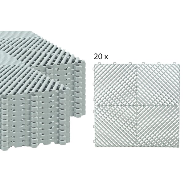 20 x Garagenboden "Quadrat-Optik" Platten 40 x 40 cm grau