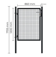 Gartentor Wellengittertor in anthrazit 1000 x 1200 mm