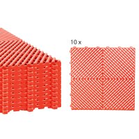 10 x Garagenboden "Quadrat-Optik" Platten 40 x 40 cm rot