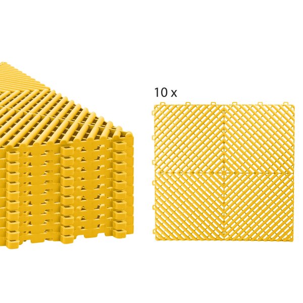 10 x Garagenboden "Quadrat-Optik" Platten 40 x 40 cm gelb