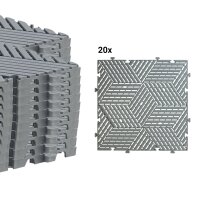20 x Garagenboden "Würfel-Optik" Platten 40 x 40 cm grau