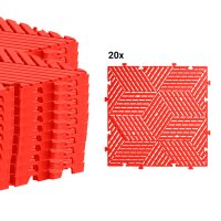 20 x Garagenboden "Würfel-Optik" Platten 40 x 40 cm rot