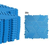 20 x Garagenboden "Würfel-Optik" Platten 40 x 40 cm blau