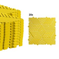 20 x Garagenboden "Würfel-Optik" Platten 40 x 40 cm gelb