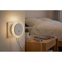 LED Orientierungslicht mit USB – rundes Panel transparent