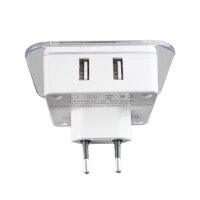 2er-Set LED Orientierungslicht mit USB – abgerundet-eckiges Panel transparent
