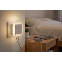 2er-Set LED Orientierungslicht mit USB – abgerundet-eckiges Panel transparent