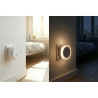 2er-Set LED Orientierungslicht mit USB – rundes Panel transparent
