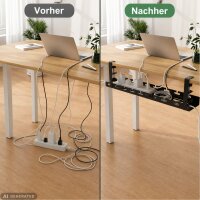 Kabelwanne Schreibtisch zum Anklemmen – Verstellbares Kabelmanagement | Schwarz