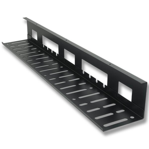 Kabelwanne Schreibtisch  – Kabelmanagement für Untertischmontage | 80 cm | Schwarz