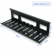 Kabelwanne Schreibtisch – Kabelmanagement unter dem Schreibtisch | 40 cm | Schwarz